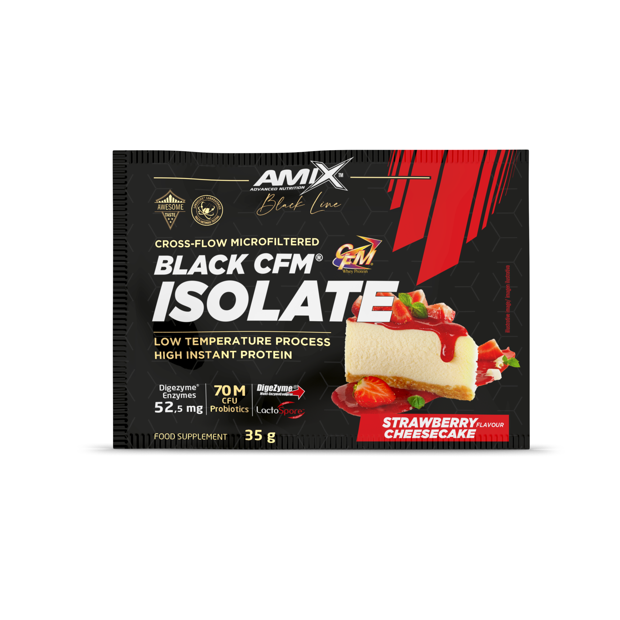 Unidosis Black CFM Isolate 35g Fresa-Tarta de Queso