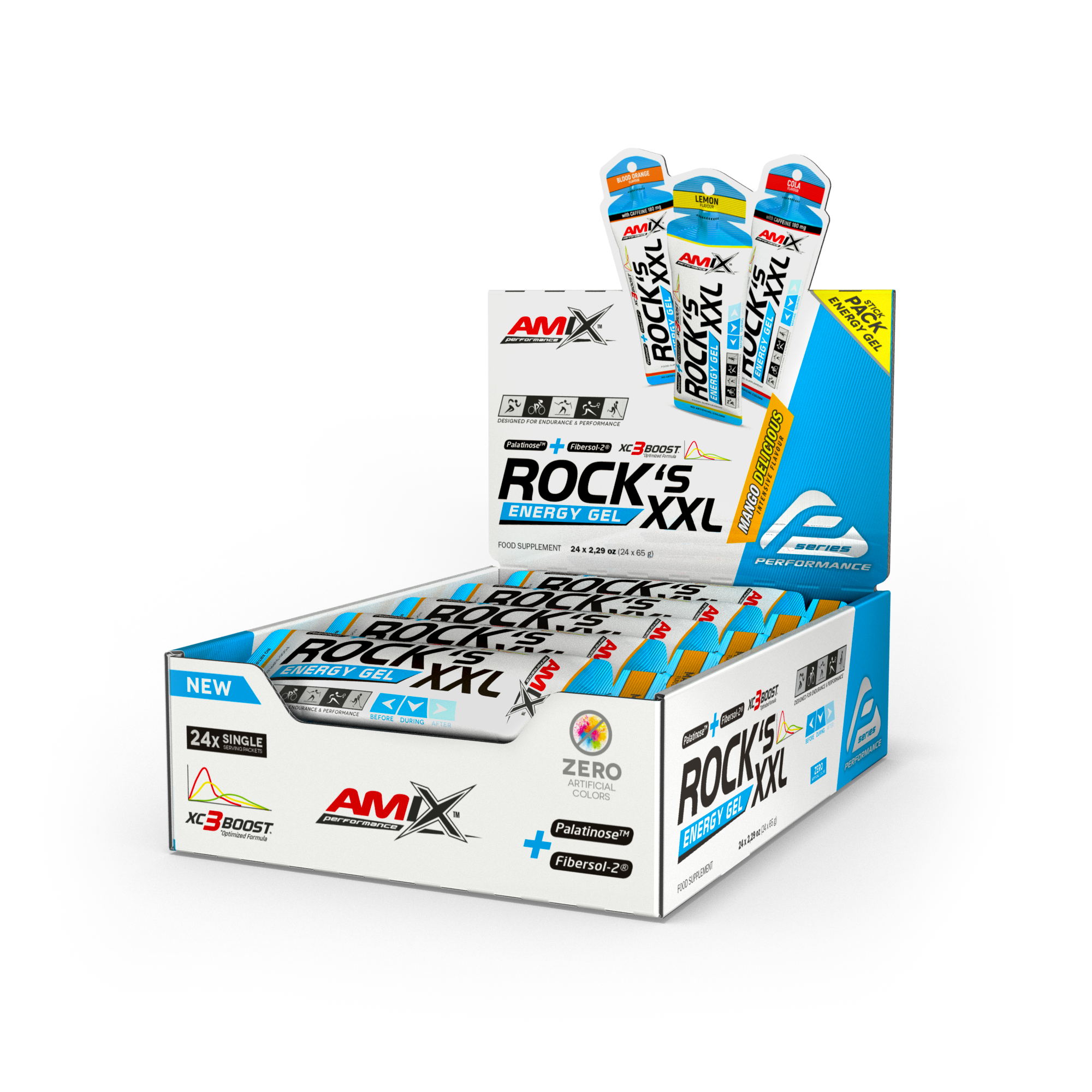 Rock´s Gel XXL 24x65g SIN Cafeina Naranja