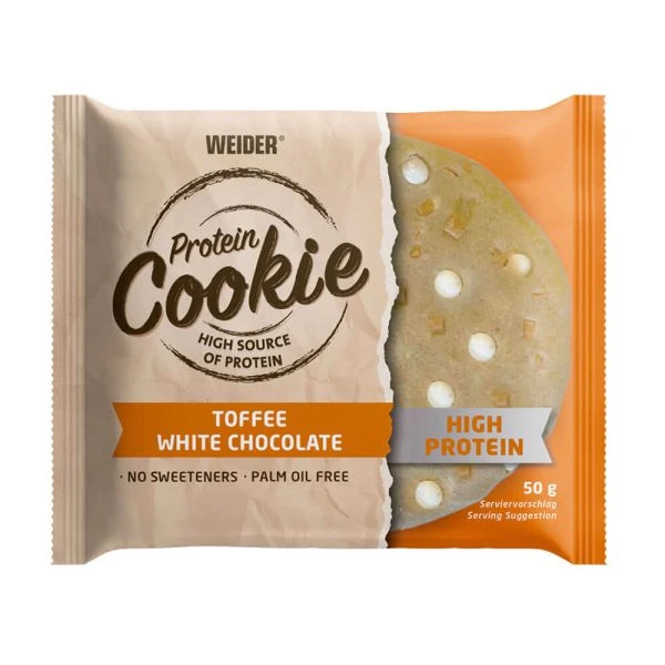PROTEIN COOKIE 14x50G TOFFEE-WHITE CHOCO