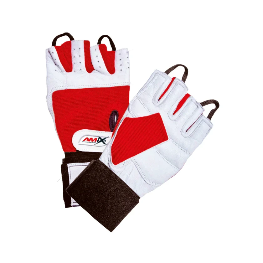GUANTES DE MUÑEQUERA ROJO-BLANCO S