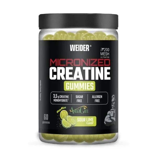 MICRONIZED CREATINE 200MESH 60GUMMIES SOUR LIME+ASTRAGIN